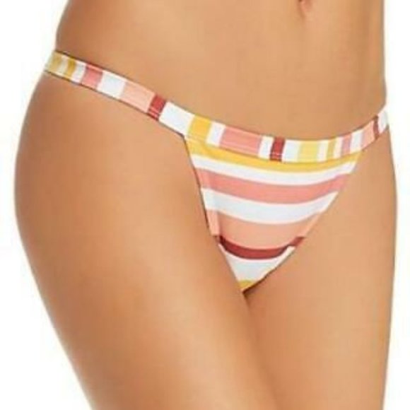 MinkPink Barbados Striped  Band Bikini Bottom - Picture 2 of 4